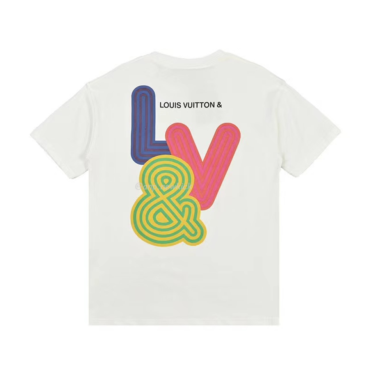 Louis Vuitton Colorful Letter Printed Short Sleeves T Shirt (8) - newkick.cc